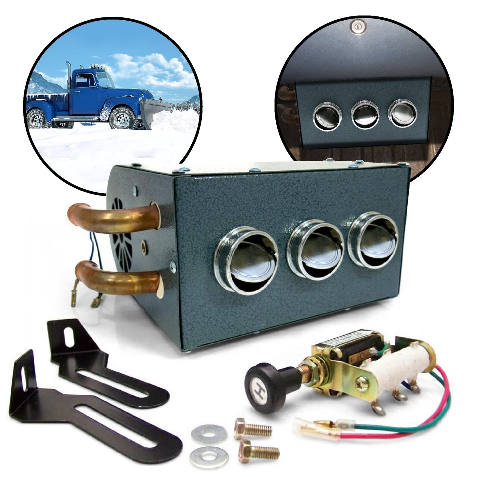 1940 Packard Model 1805 Gobi Compact Deluxe Heater Kit 3 Hole Blower DIY, Model 1805l