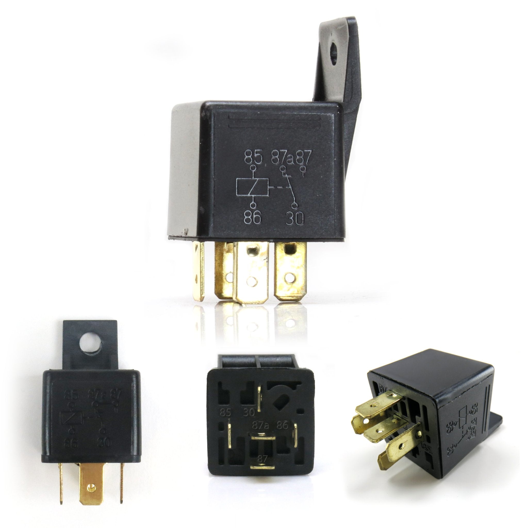Heavy Duty 40A 12V DC 5-Pin SPDT Automotive Relay with Mounting Tab Universal
