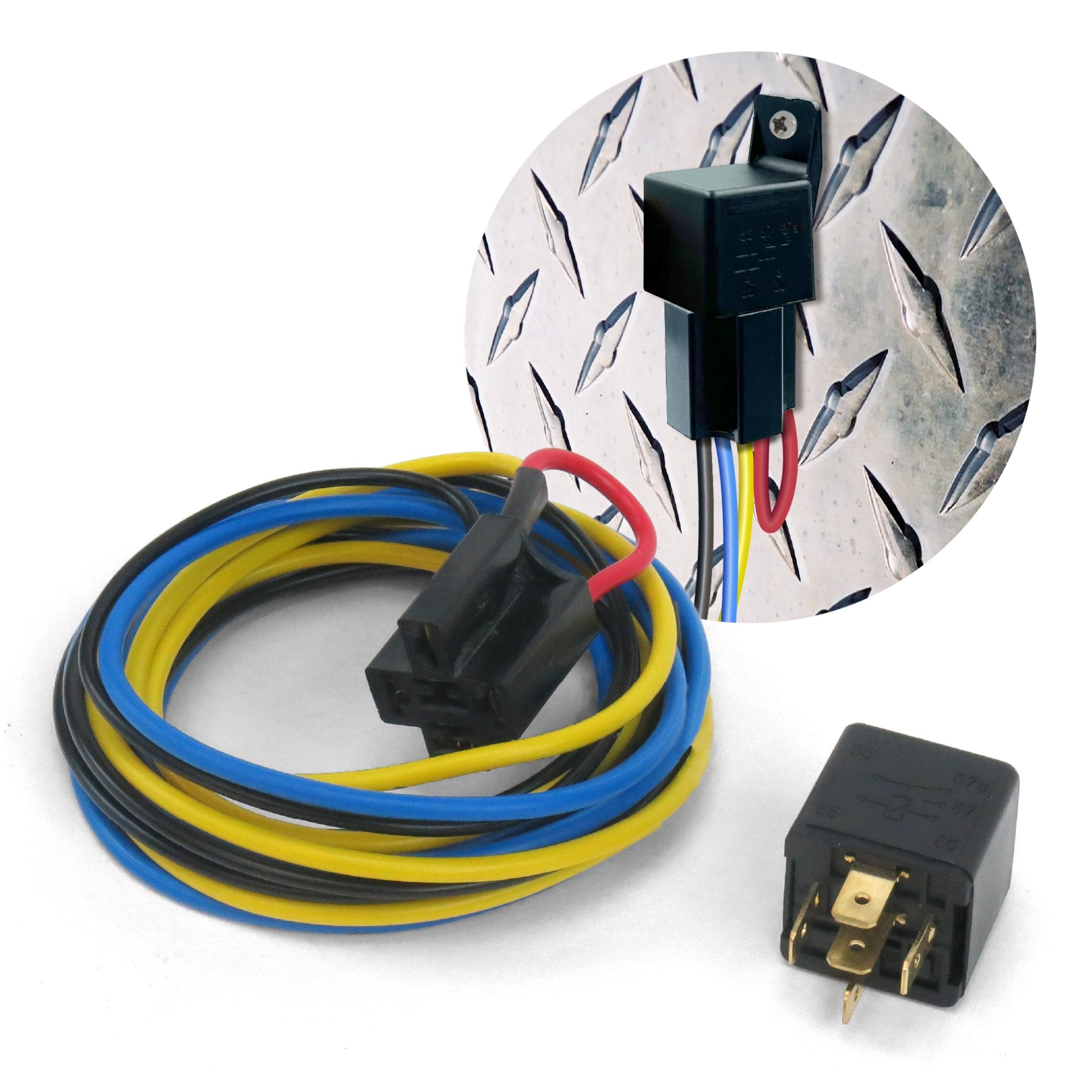 Relay / Harness Fan Combo Pack with 40A 5-Pin SPDT Relay & 4-Pin Socket Harness