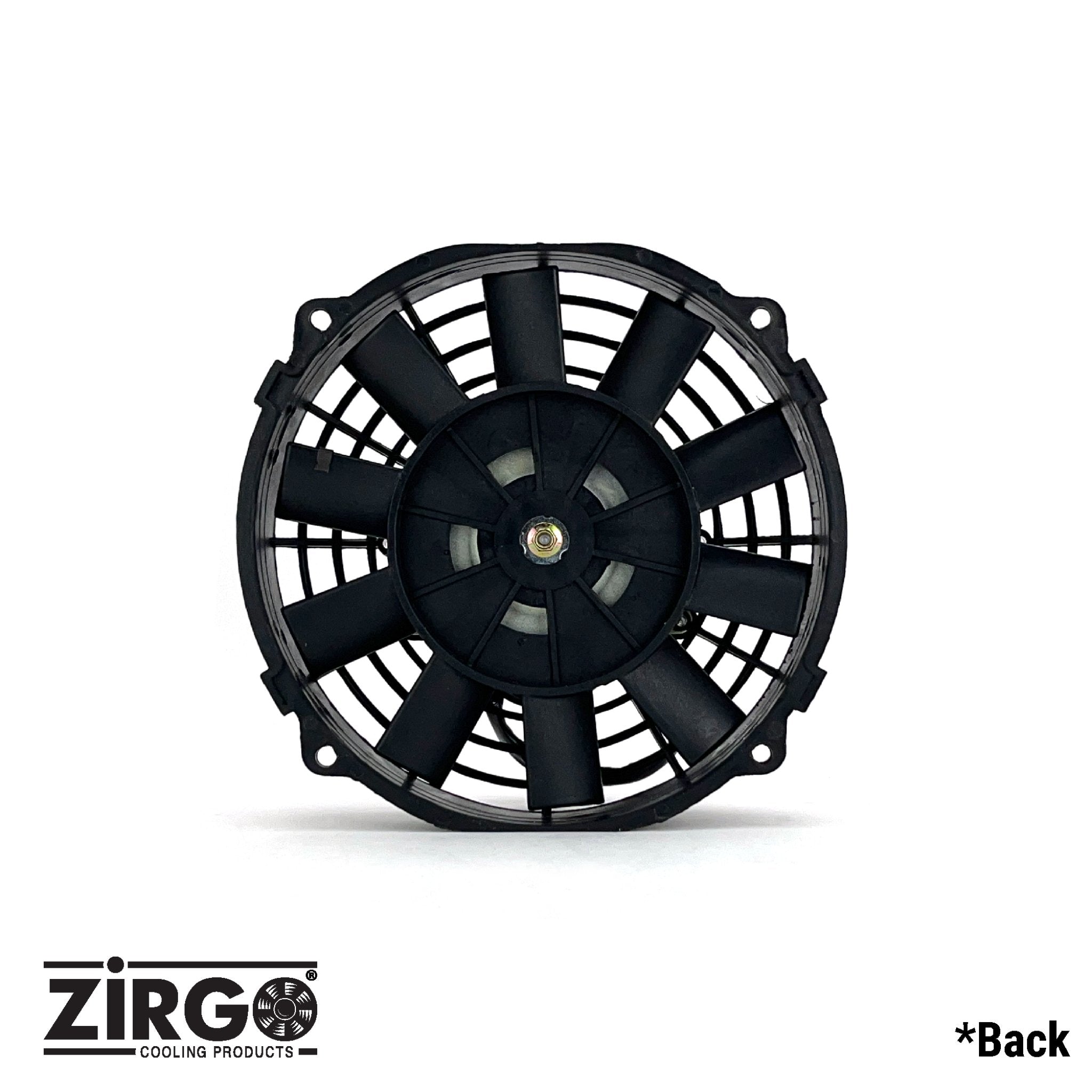 8" Zirgo 605 fCFM High Performance Black Straight Blade Radiator Cooling Fan 12V