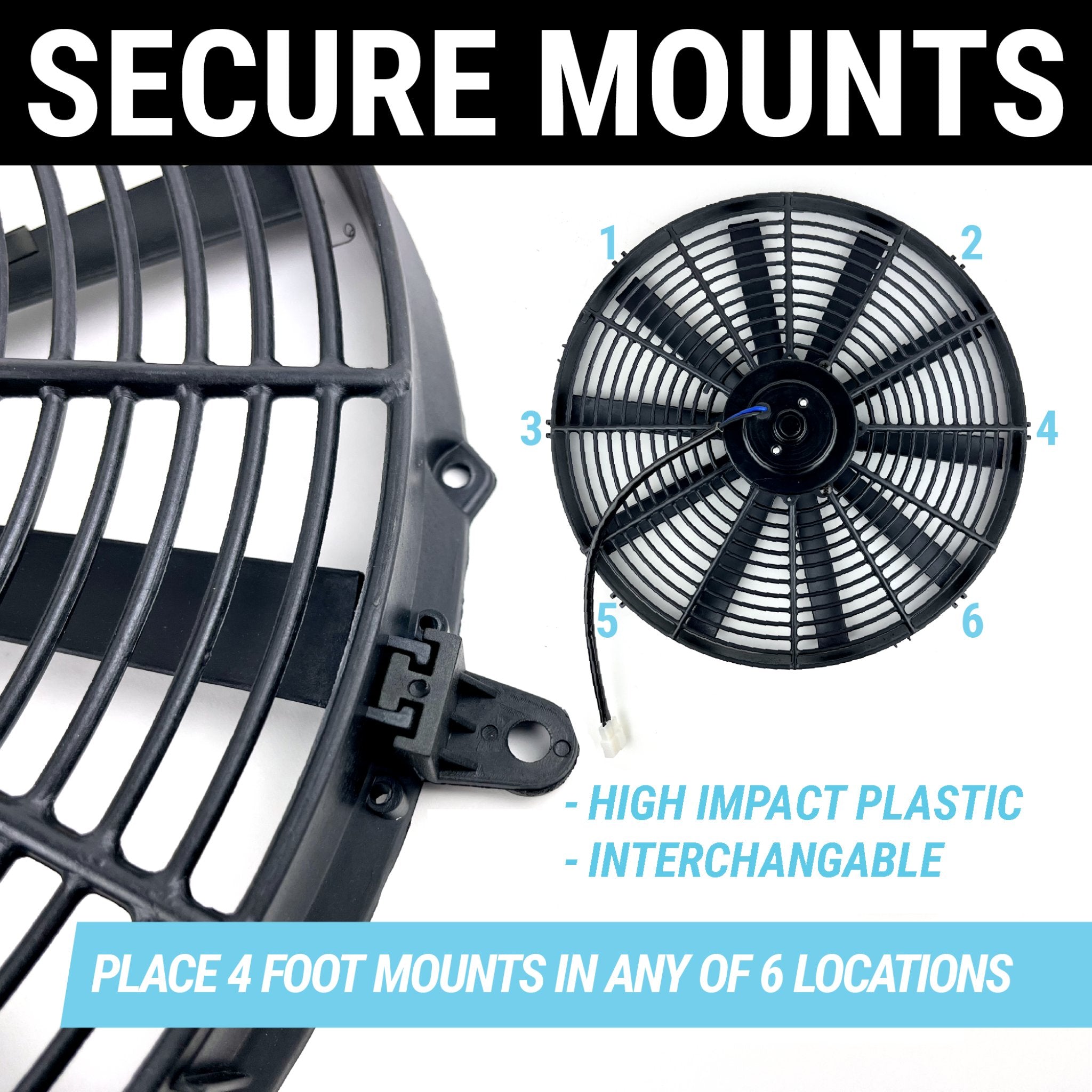 Zirgo Super Cool Pac 2 16” Performance Fans w/ Adjustable Temp Sensor, Relay Kit