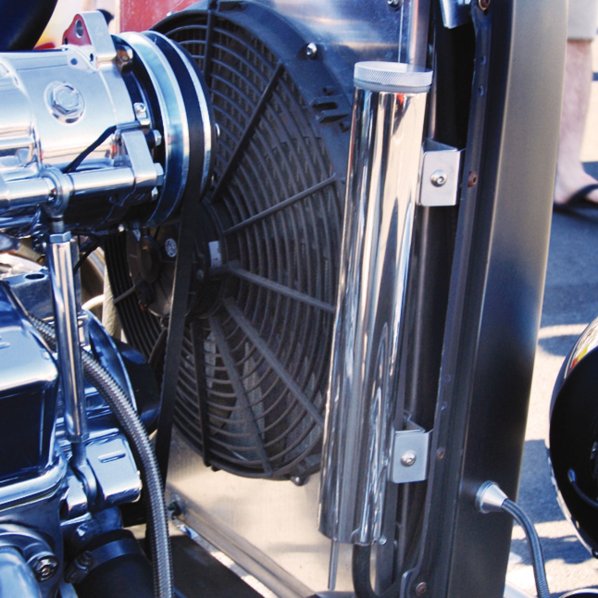 1901-1902 Isotta Fraschini Runabout 17" Polished Billet Aluminum Radiator Coolant Overflow Puke Tank