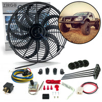 Zirgo High Performance Adjustable 16” Fan Cooling System Kit - Nissan Titan 12V