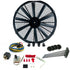 Zirgo Super Cool Pac 16" Straight Blade Fan w/ Adjustable Temp Sensor, Relay Kit