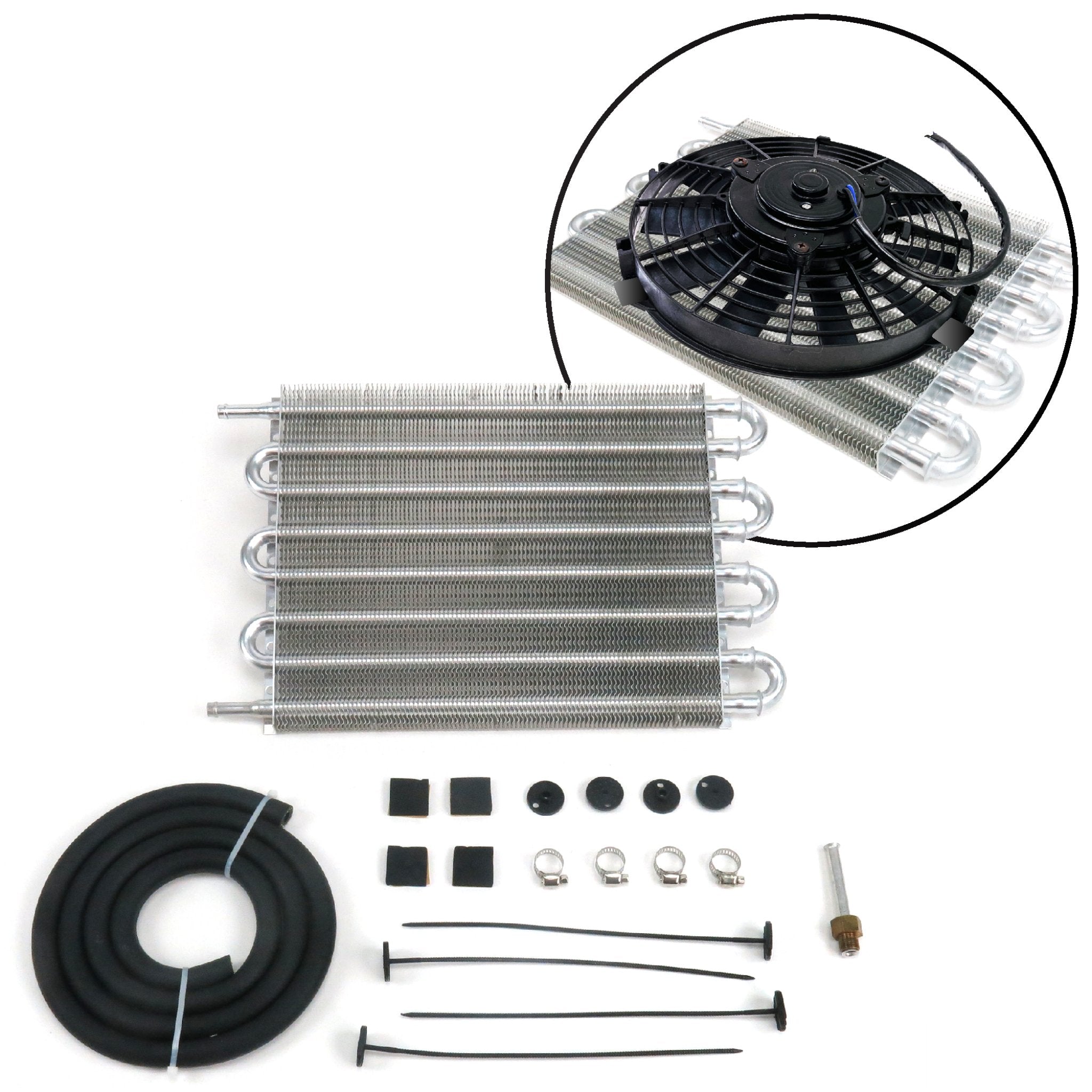 Zirgo Super Cool 15” Oil Cooler -Ultra Cool Coating- Includes Hose, Clamps, Ties