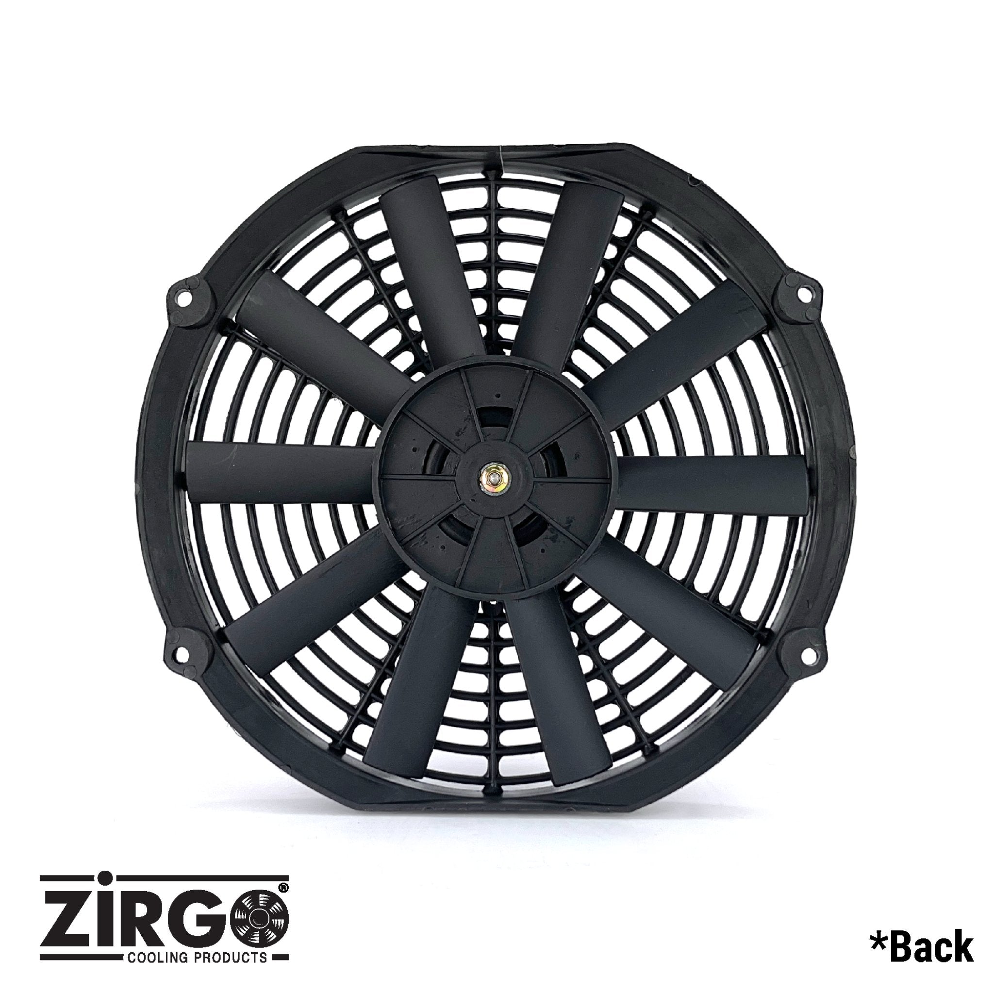 12" Zirgo 1248 fCFM High Performance Black Straight Blade Radiator Cooling Fan