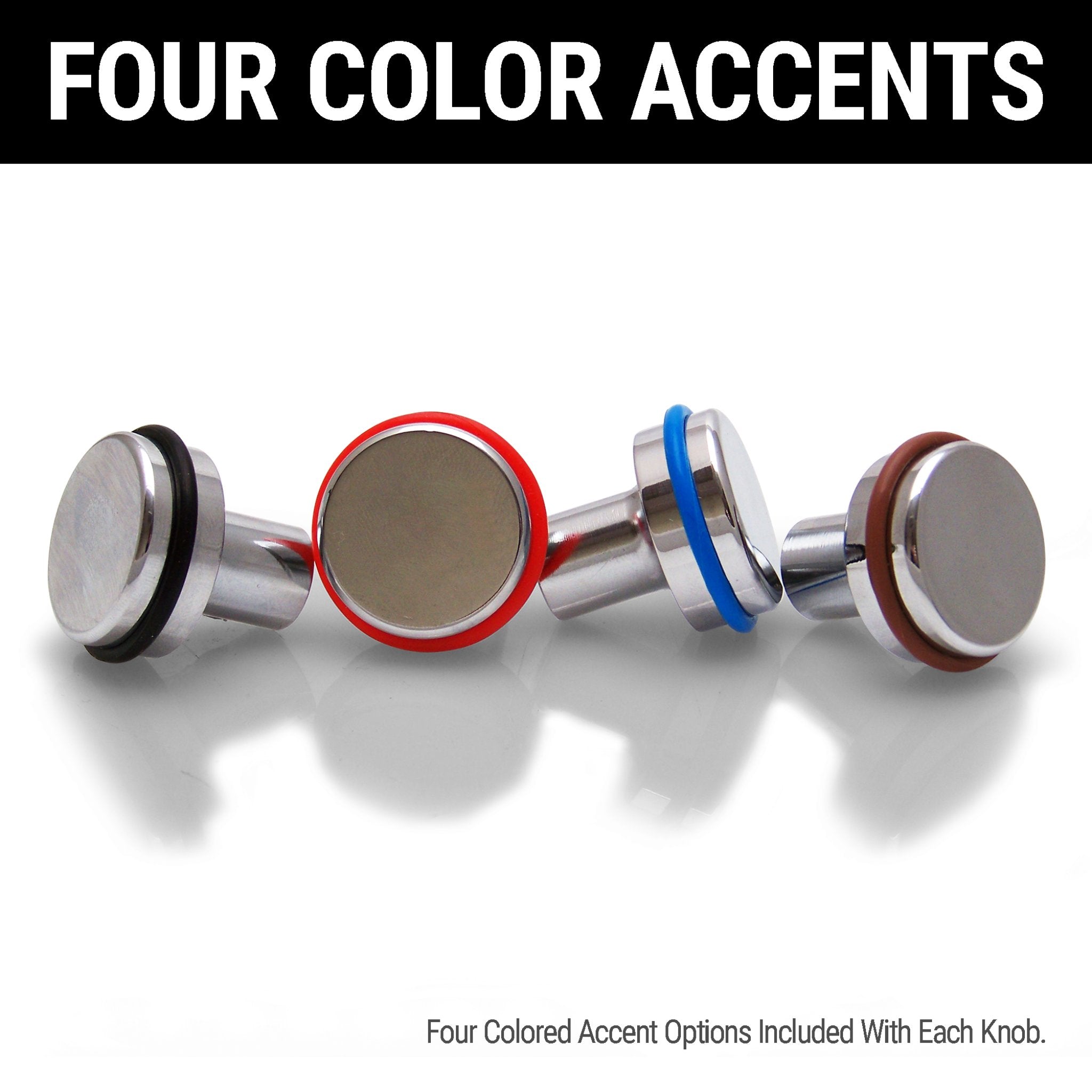 Vintage Retro Style Chrome Switch Knob w/Colored Accent Universal Custom Hot Rod