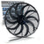 16" Black Zirgo 3000 fCFM High Torque S-Curved Blade Performance Cooling Fan DC