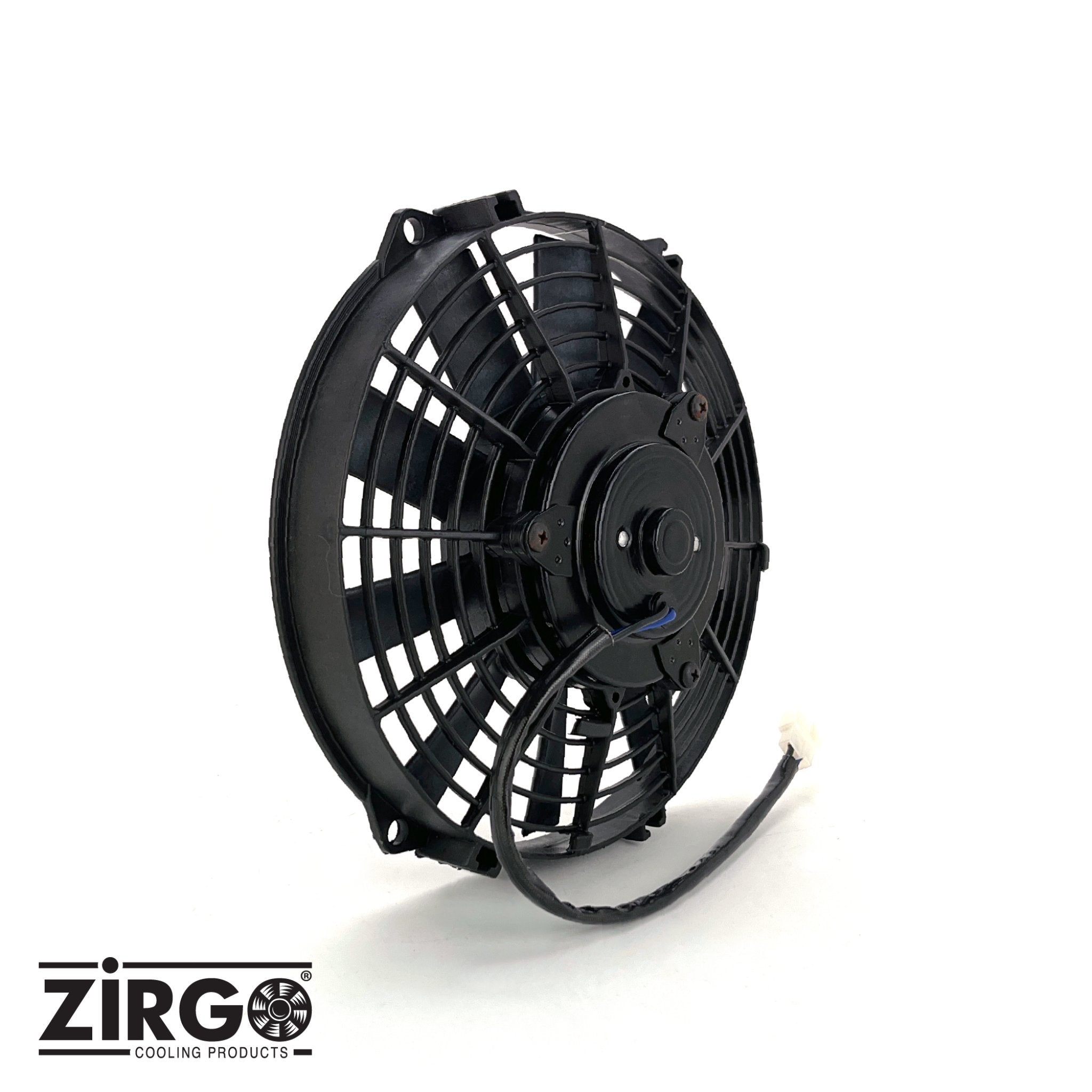 9" Zirgo 839 fCFM High Performance Black Straight Blade Radiator Cooling Fan 12V