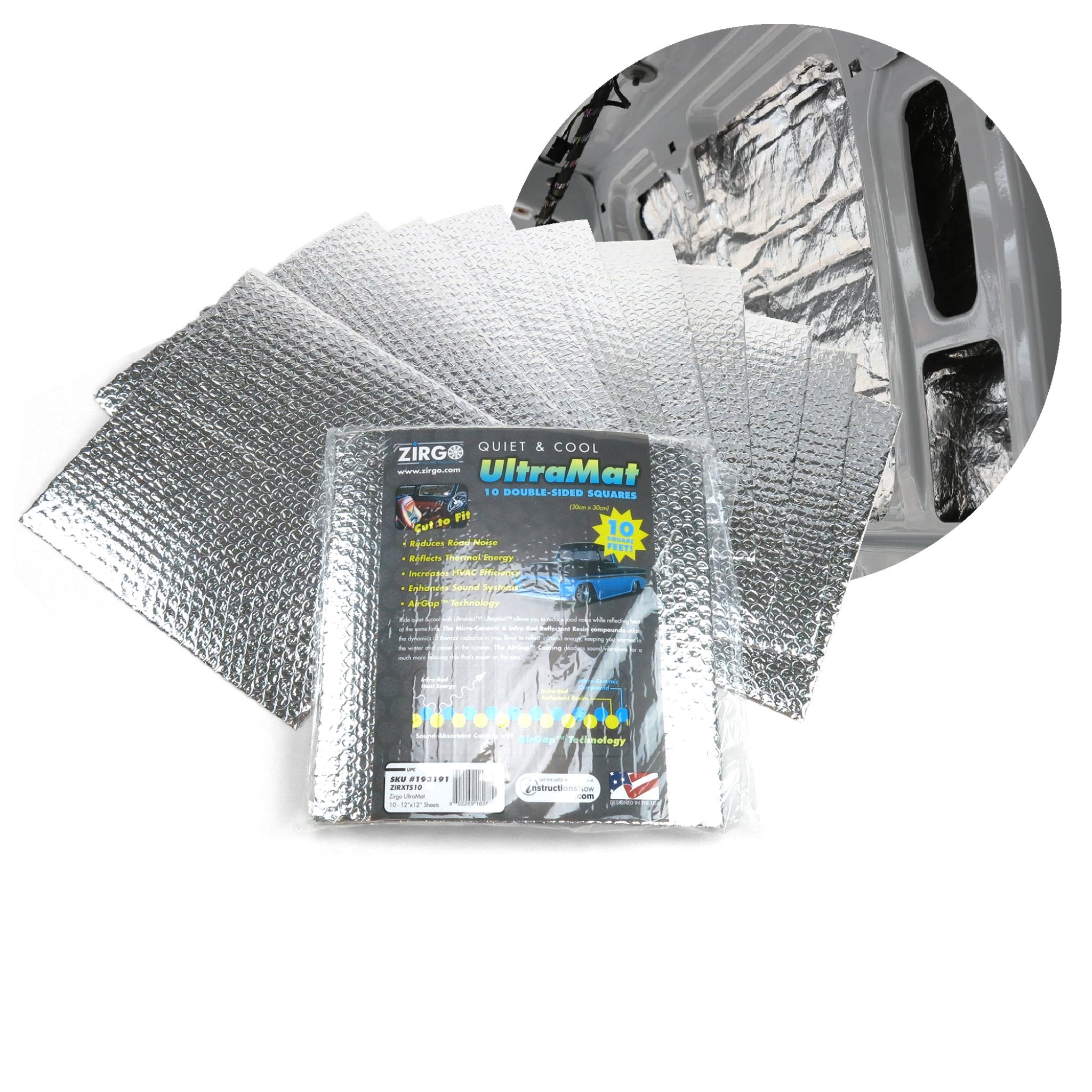 1901-1902 Isotta Fraschini Runabout UltraMat Sound Deadening insulation Deadener Heat 12in x 12in Sheets Double Sided Roll