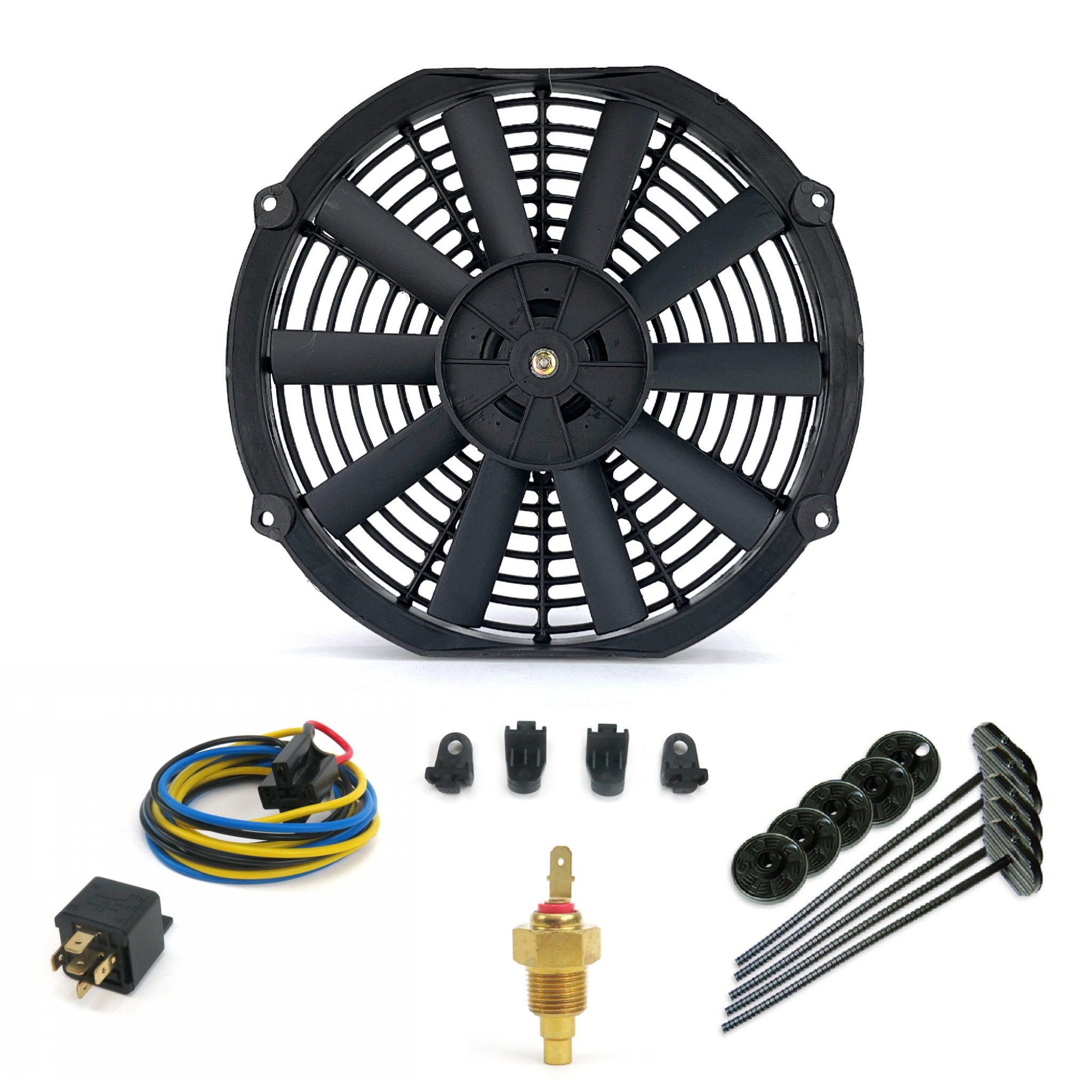 Zirgo Super Cool Pack 10" Straight Blade Fan - Complete Performance Cooling Kit