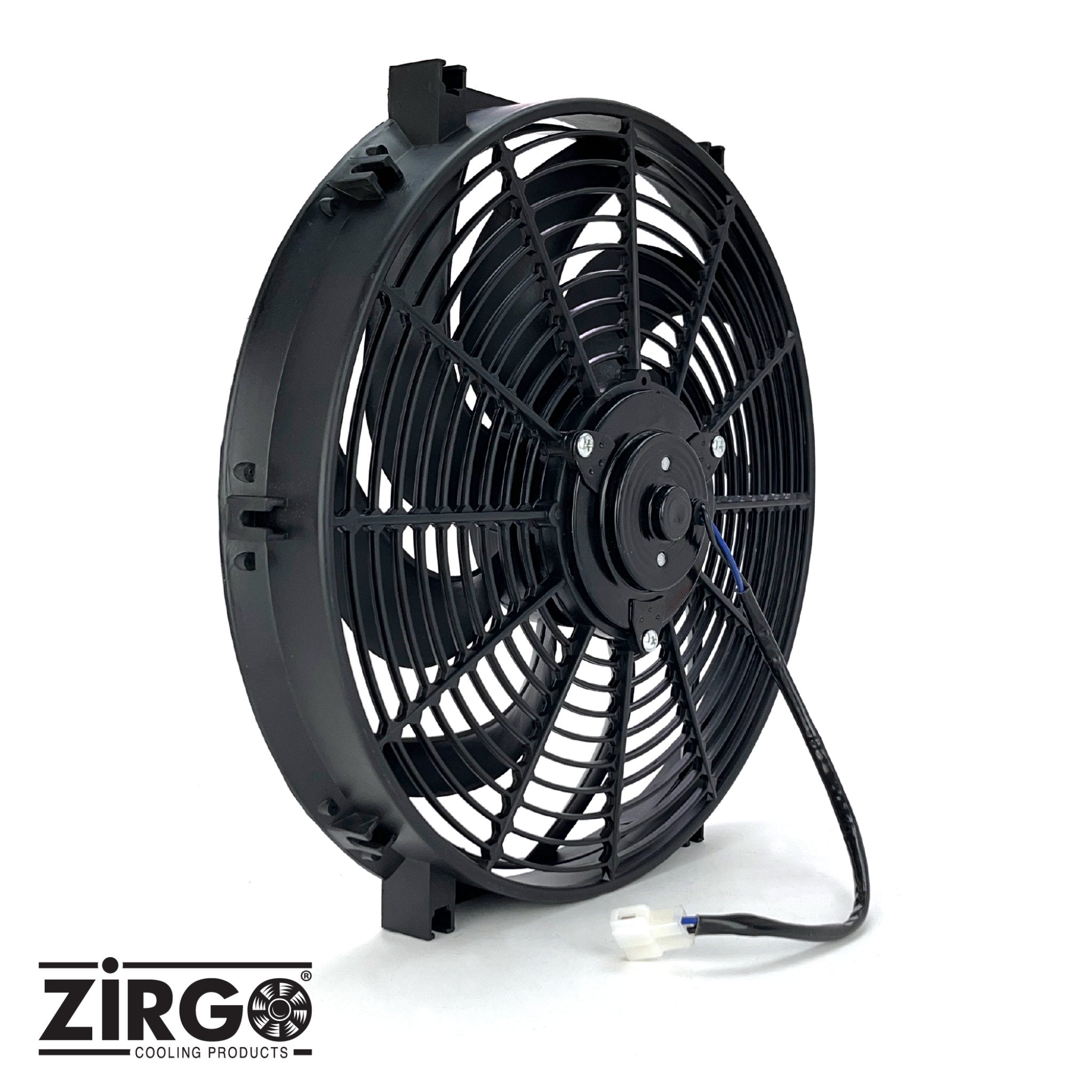 14" Zirgo 2122 fCFM High Performance Black Curved “S” Blade Radiator Cooling Fan