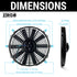 12" Zirgo 1248 fCFM High Performance Black Straight Blade Radiator Cooling Fan