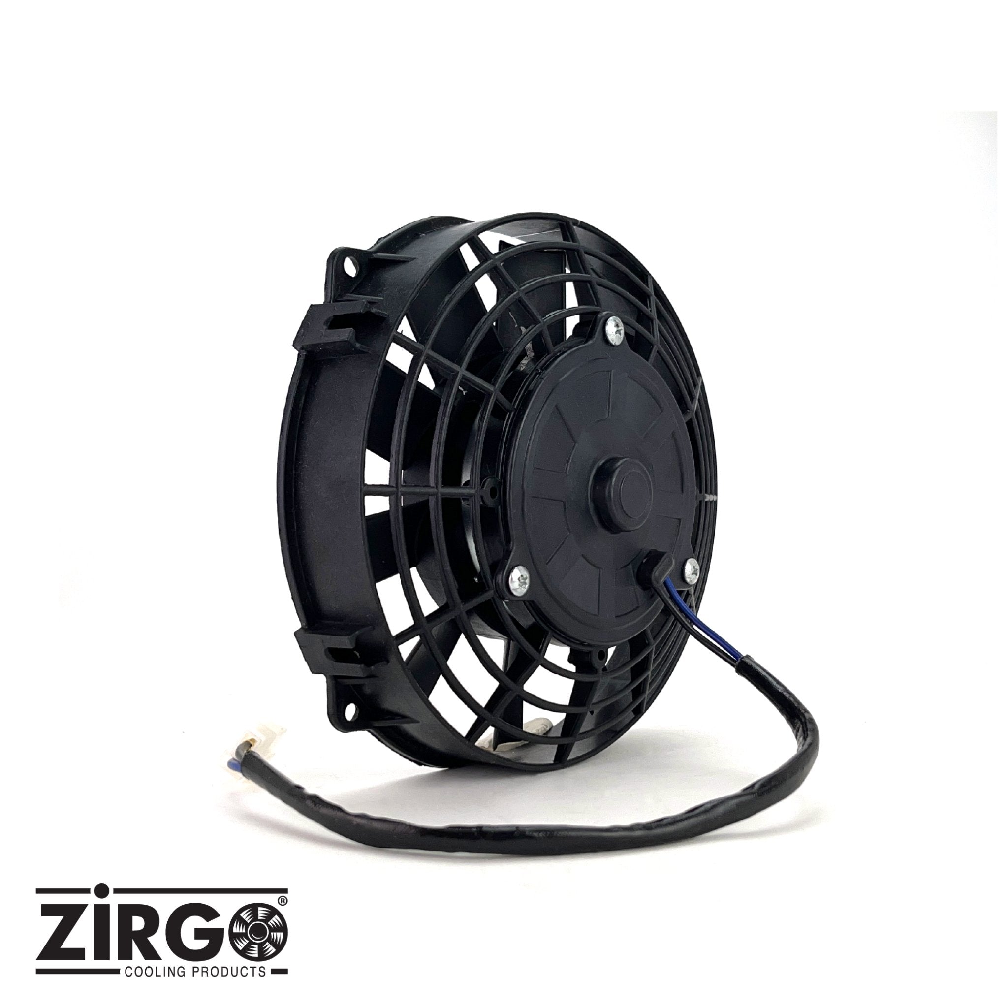 8" Zirgo 605 fCFM High Performance Black Straight Blade Radiator Cooling Fan 12V