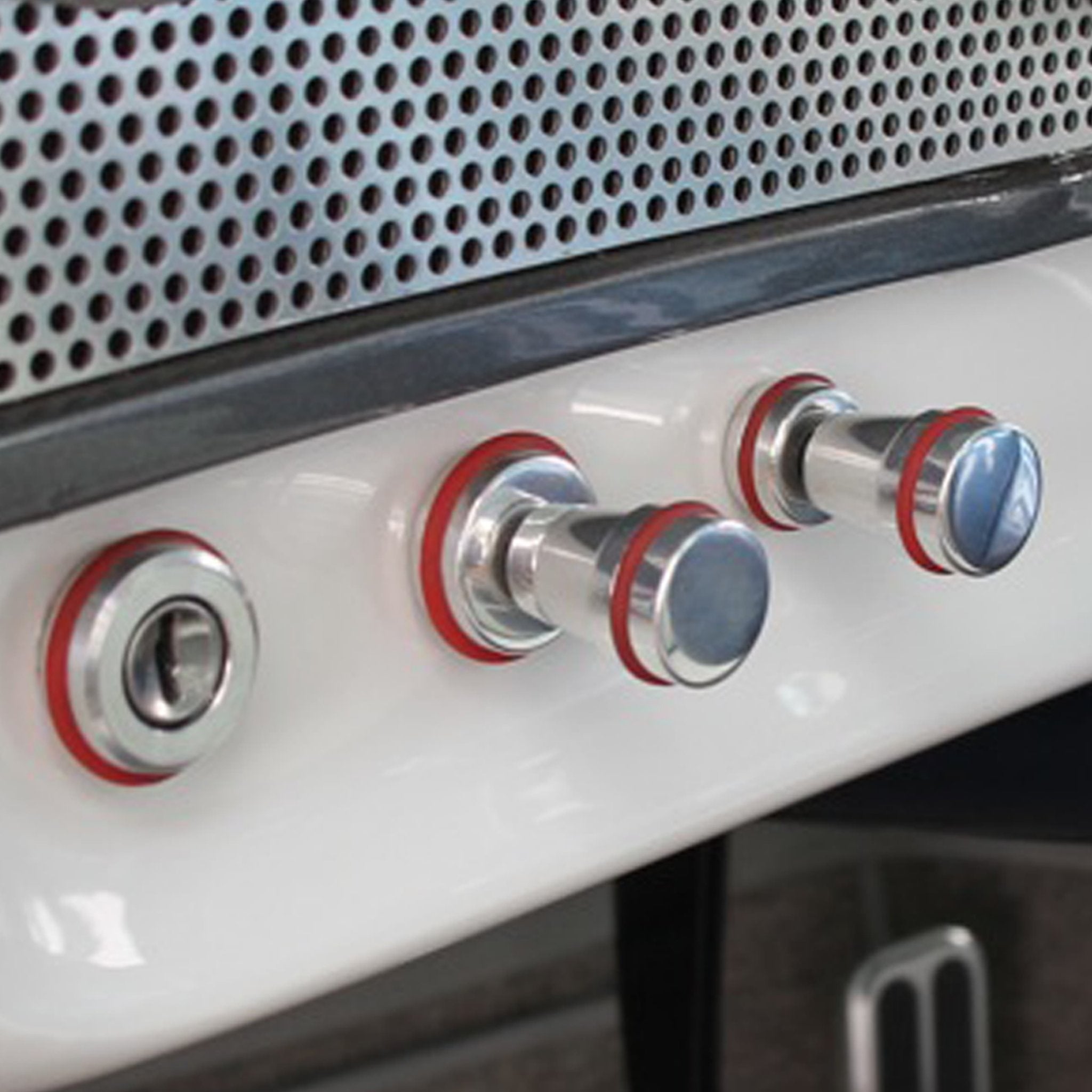 Vintage Retro Style Chrome Switch Knob w/Colored Accent Universal Custom Hot Rod