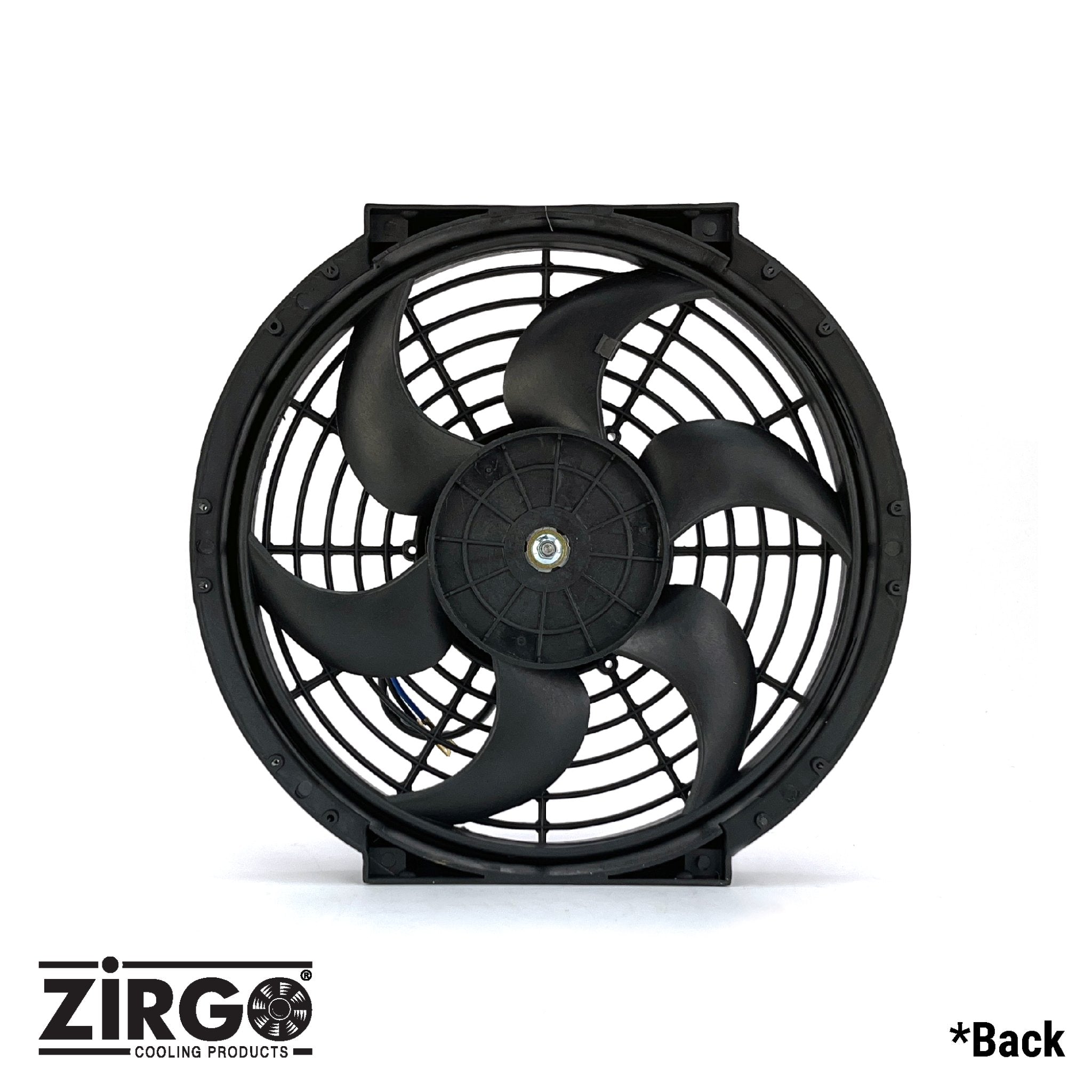 10" Zirgo 1019 fCFM High Performance Black Curved “S” Blade Radiator Cooling Fan