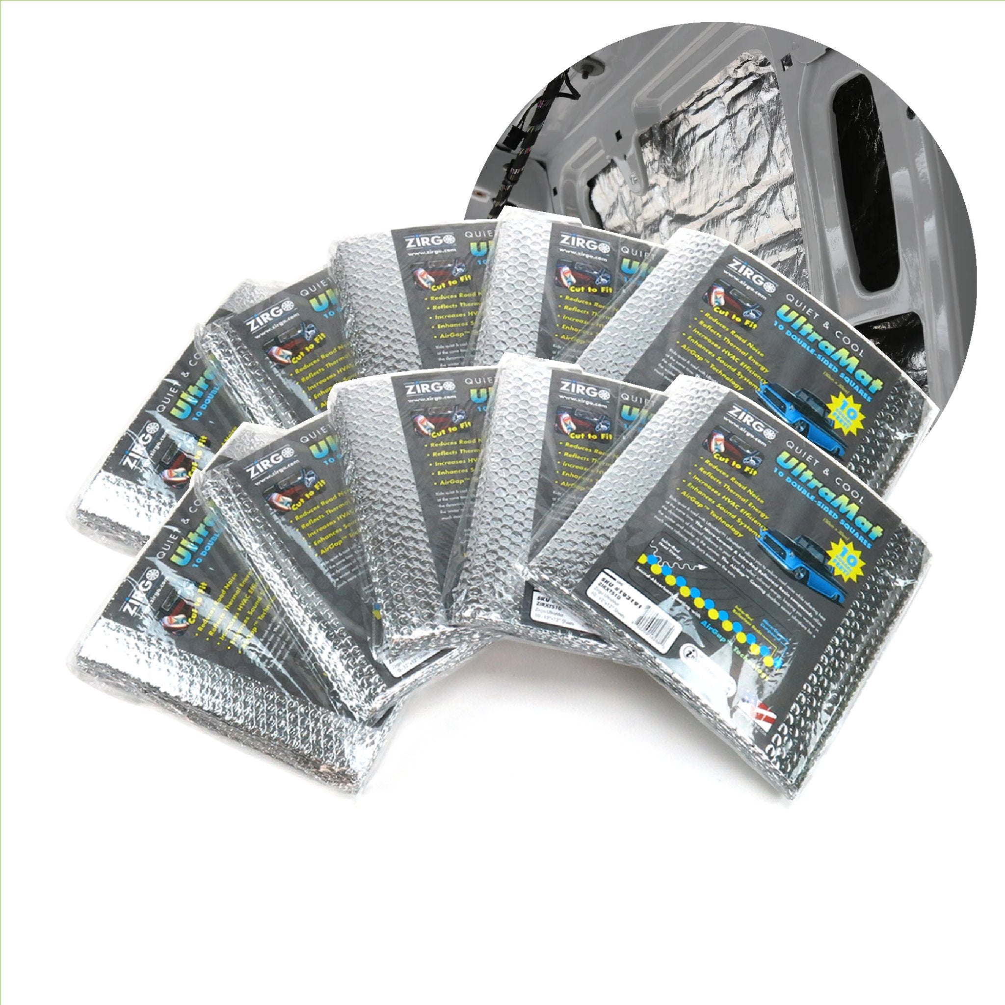 UltraMat Heat and Sound Barrier Pack 12in x 12in Sheets Double Sided