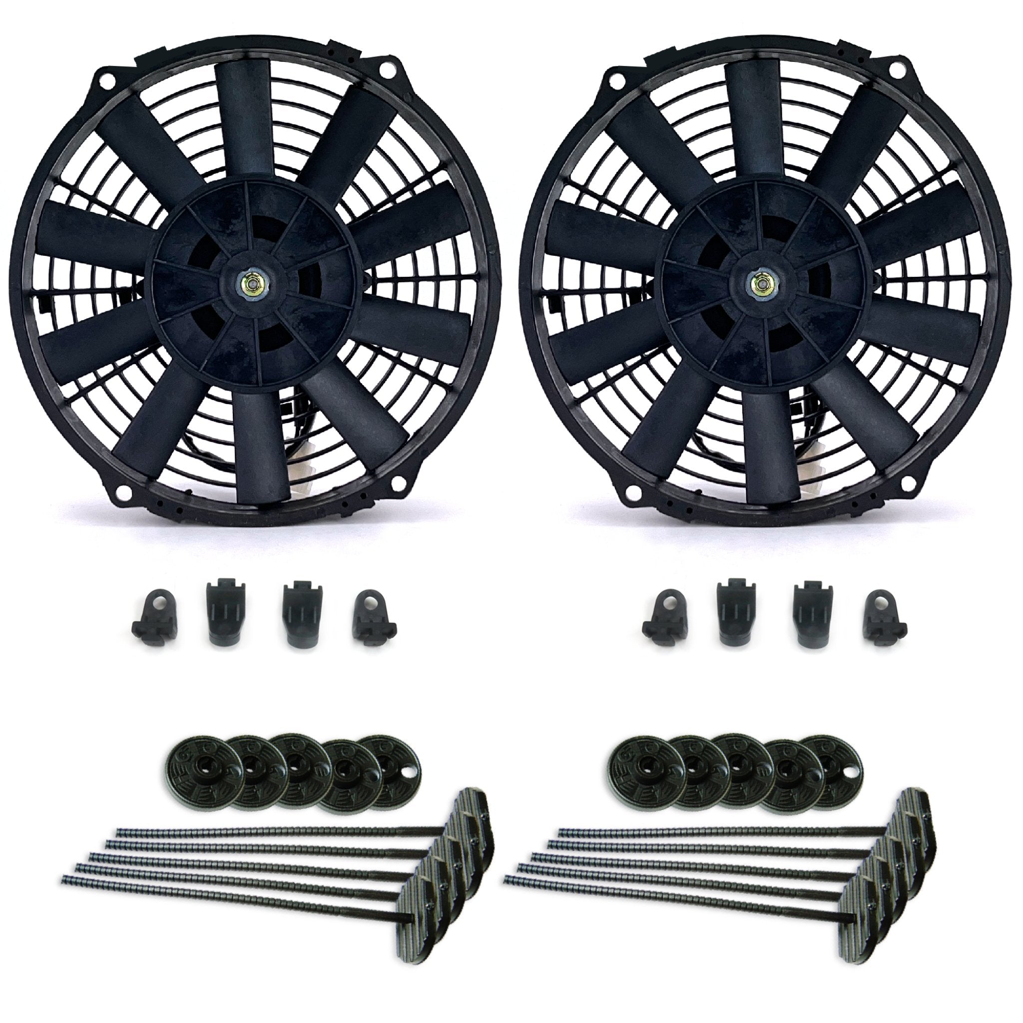 Zirgo Super Cool Pac 2 9” Performance Fans w/ Adjustable Temp Sensor, Relay Kit