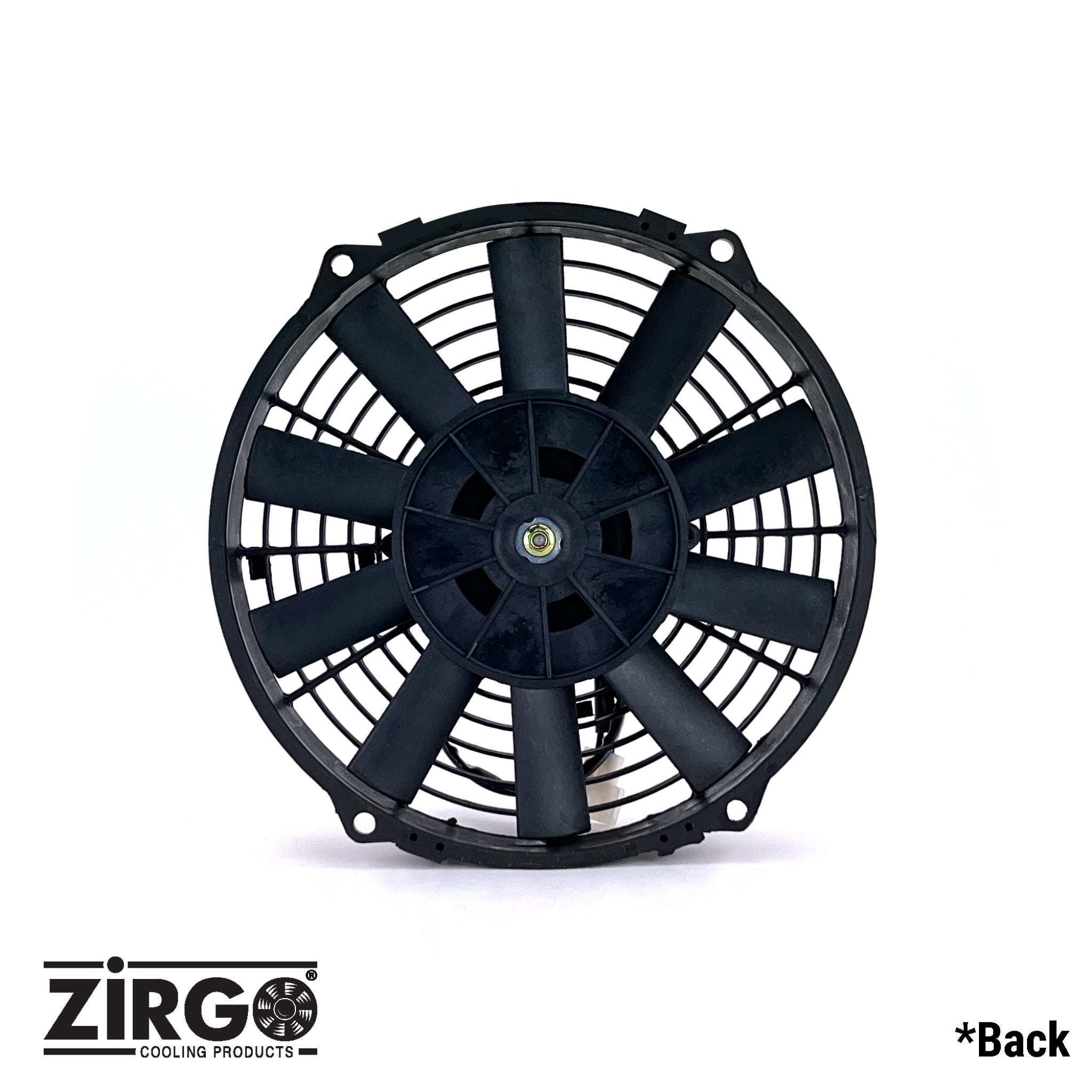 9" Zirgo 839 fCFM High Performance Black Straight Blade Radiator Cooling Fan 12V