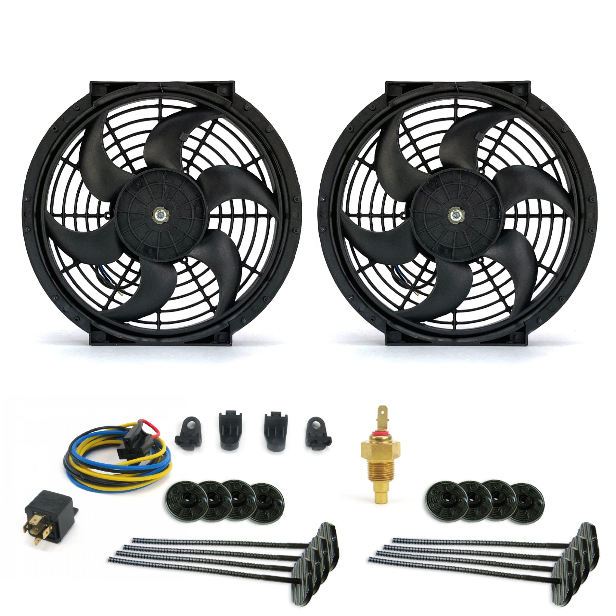 Zirgo Super Cool Pack w/ Twin 10" S Blade Fans - Performance Cooling Kit 12V DC